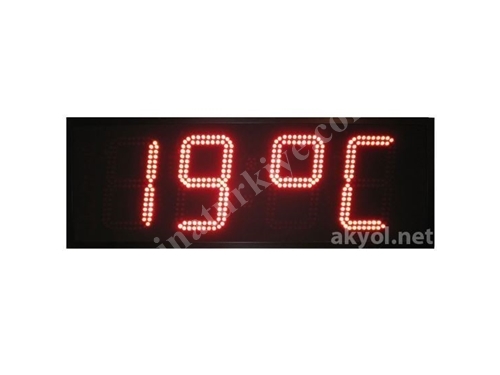Dış Mekan Işıklı Nem, Saat, Derece Ölçer Termometre 15 Cm Yazı Yüksekliği