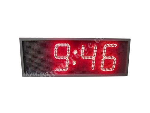 Dış Mekan Işıklı Nem, Saat, Derece Ölçer Termometre 30 Cm Yazı Yüksekliğ