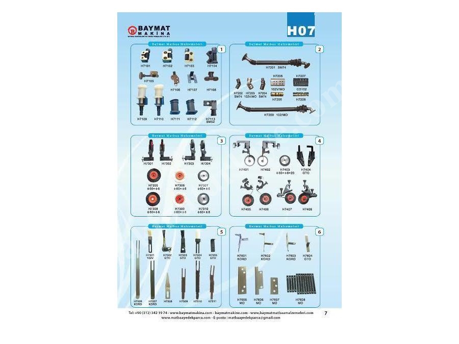 H07 Aparat Fırça Takımları ve Tekleme Çelikleri 