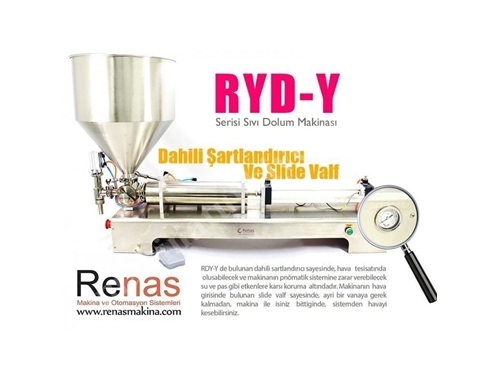 RYD Y 500 (Yarı otomatik) 50 - 500 Ml Arası Yoğun Sıvı Dolum Makinası 