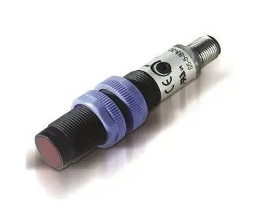 Fotoelektrischer Sensor mit Reflektor, 8 cm, Kunststoff, 90* H, Scr-Dunkel ein, 12-4 Pin