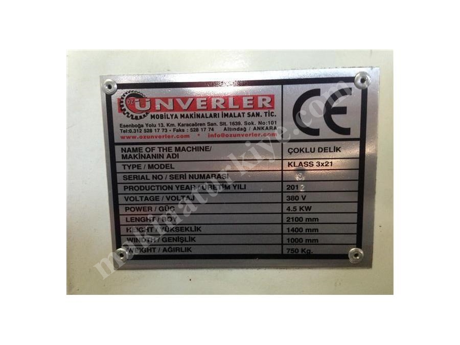 Ünverler 3 Kafa Çoklu Delik Makinası 2012 Model