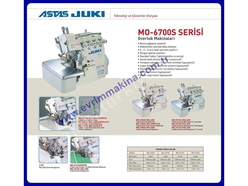 4 İplik  Juki MO-6714S Overlok Makinası