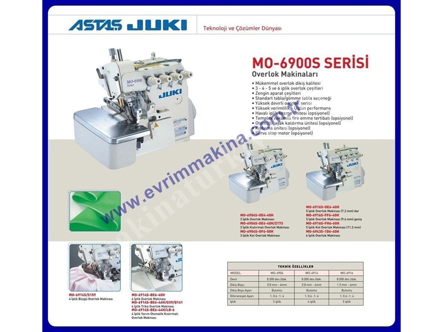 4 İplik Juki MO-6914S Overlok Makinası