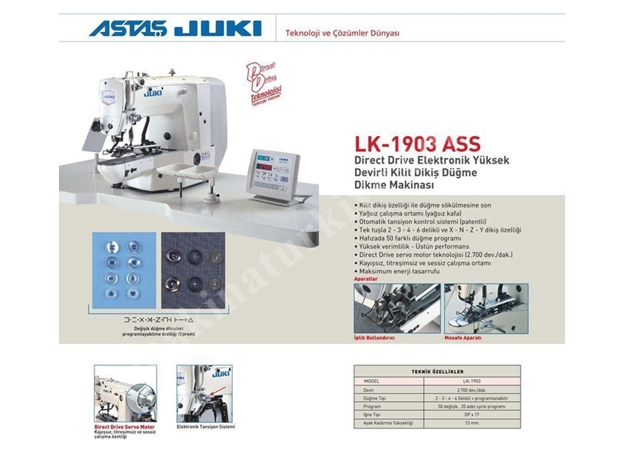 Juki Düğme Makinası Mb-1800B