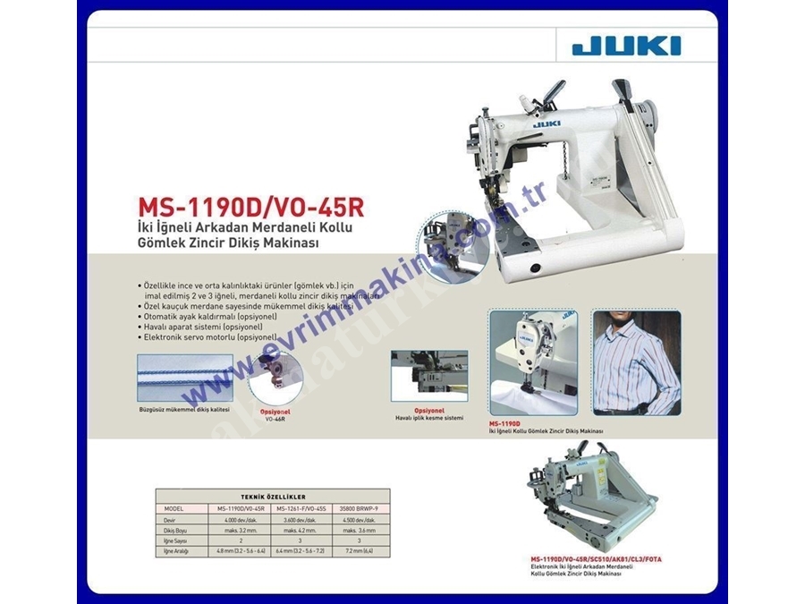 Juki Kollu Zincir Dikiş Makina Ms-1190D-Vo-V5r