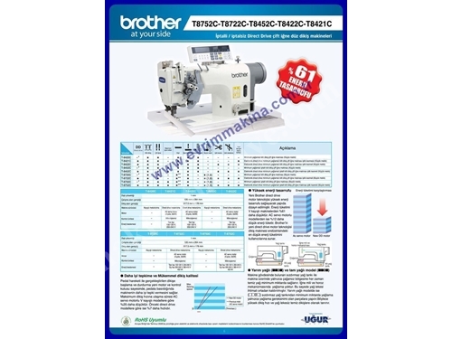 Brother Çift İğne Düz Dikiş Makinası 8752