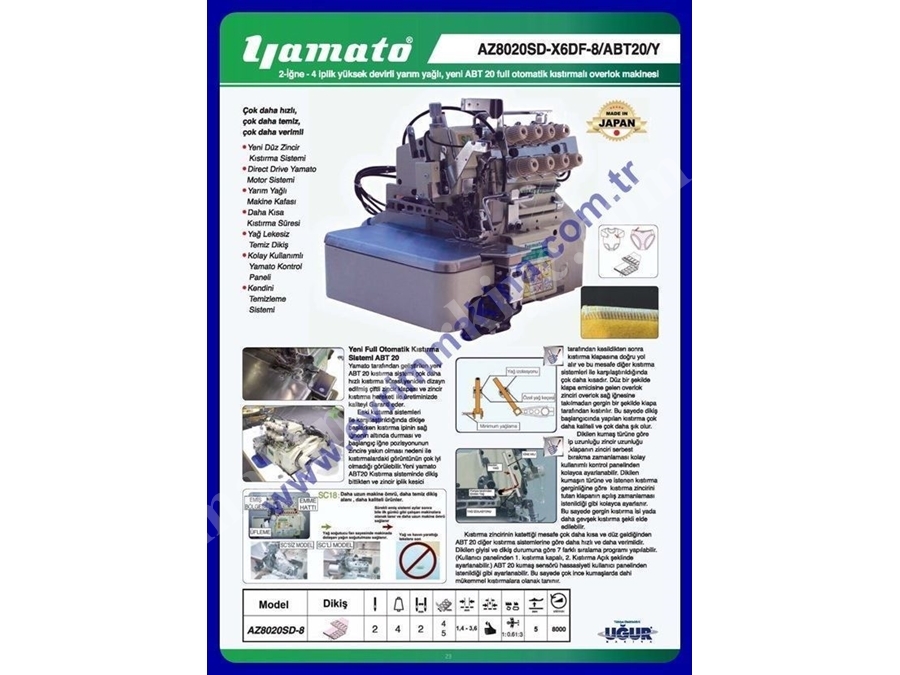 Yamato Overlok Makinası Az7000-8 Serisi