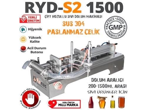 Machine de remplissage de liquide à double buse RYD S2 (100 -1000 ml)