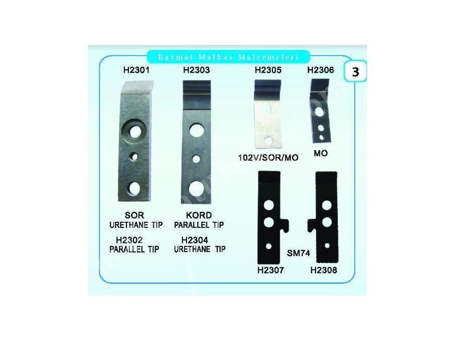 H02 Sm Cd Printmaster Gto Makina Tırnak Çeşitleri 
