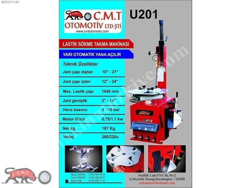 Unit U226 A Shock-Absorbent Tire De-mounting Mounting Machine