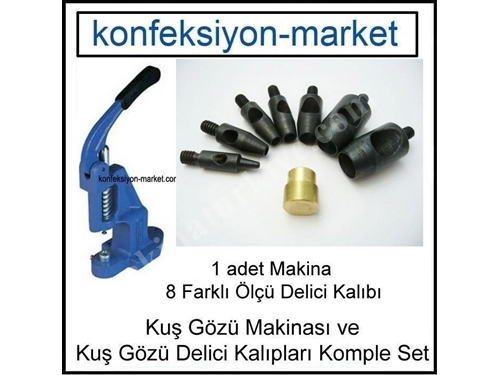 Perforatrice de boutons-pression pour chaussons turcs et 8 moules différents