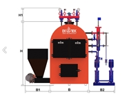 160 - 3.200 kg / Stunde 3-Pass-Halbzylindrischer Festbrennstoff-Dampfkessel - 5