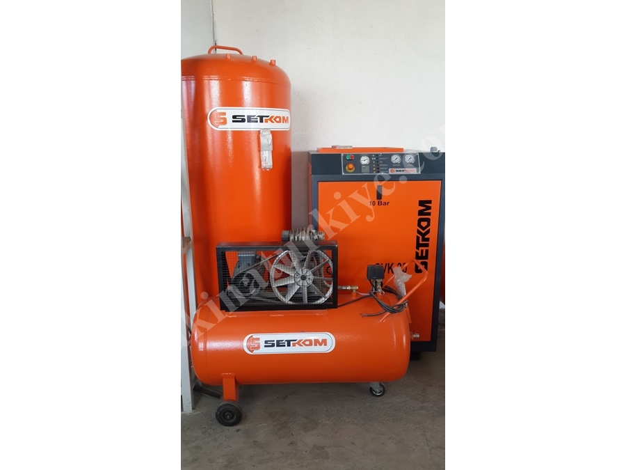 Setkom Vidalı Kompresör Tank+Kurutucu+Filitre Svk 30 Sıfır