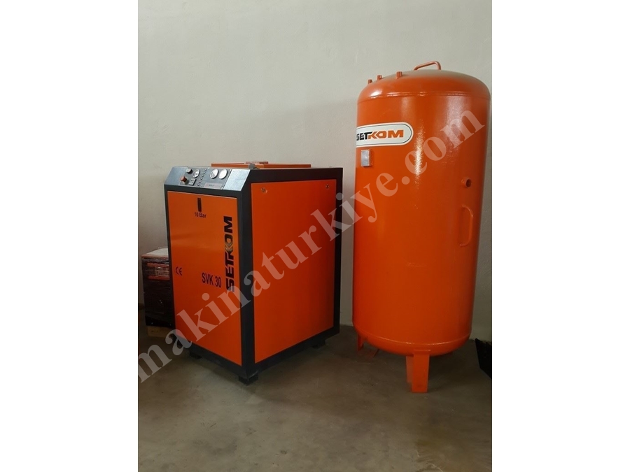 Setkom Vidalı Kompresör Tank+Kurutucu+Filitre Svk 30 Sıfır