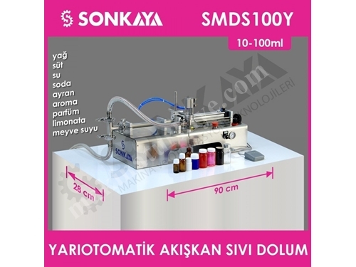 10-100Ml Yarıotomatik Akışkan Sıvı Dolum Makinası Sonkaya Smds100y