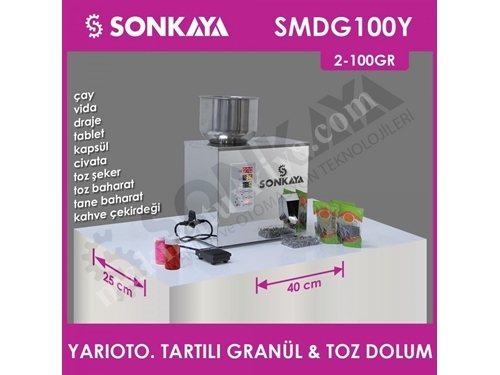 2-100Gr Yarıotomatik Tartılı Granül & Toz Dolum Makinası Smdg100y