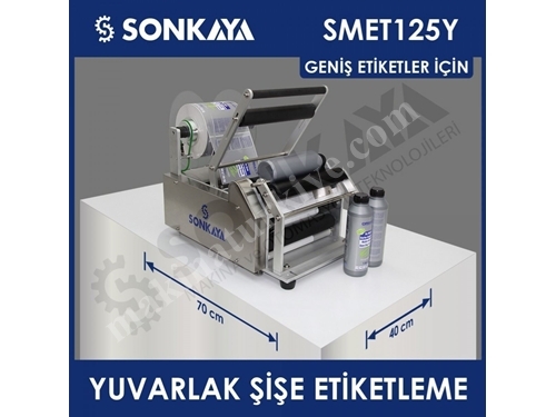 Machine d'étiquetage semi-automatique de bouteilles rondes de 25 cm Sonkaya Smet...
