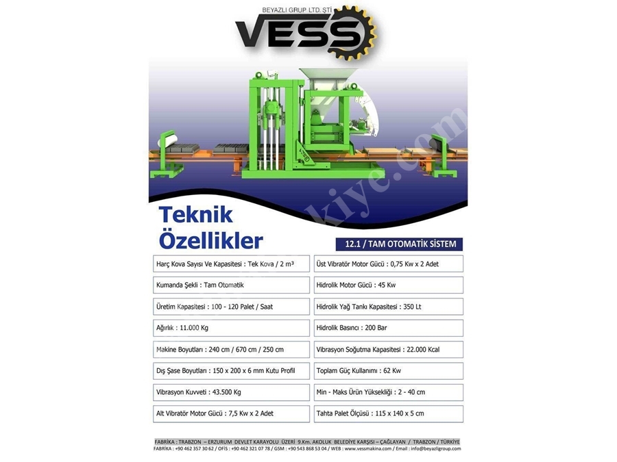 Briket Makinası Vess 12.1 Tam Otomatik Tesis
