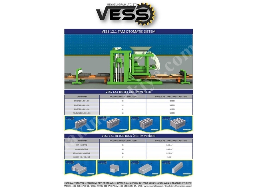 Briket Makinası Vess 12.1 Tam Otomatik Tesis