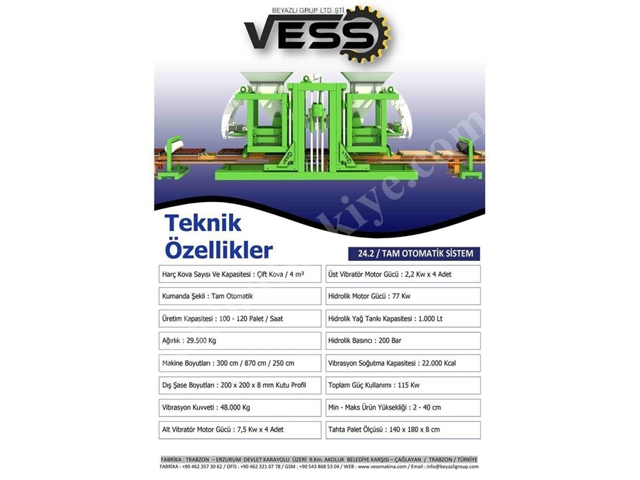 Parke Makinası Vess 24.2 Tam Otomatik Tesis