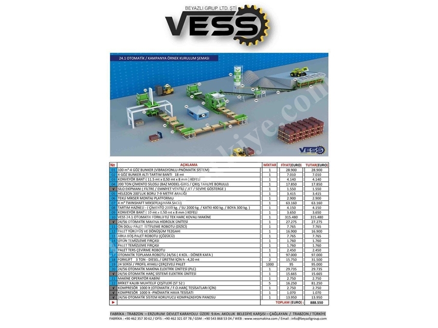 Briket Makinası Vess 24.1 Otomatik Tesis