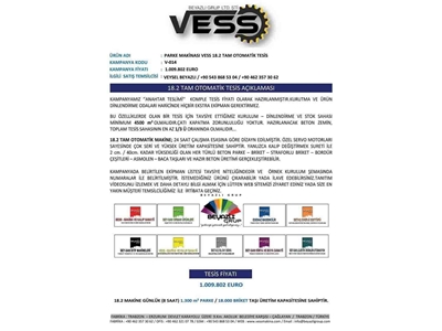 Parke Makinası Vess 18.2 Tam Otomatik Tesis - 1