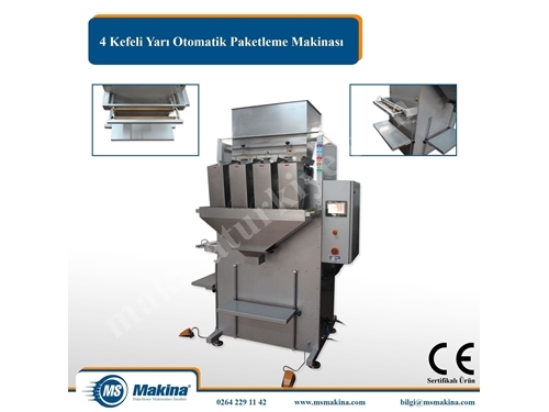 4 Kefeli Yarı Otomatik Dikey Paketleme Makinası 