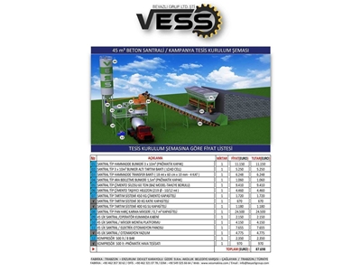 45 M³ / Saat Beton Santrali Vess V-032 - 2