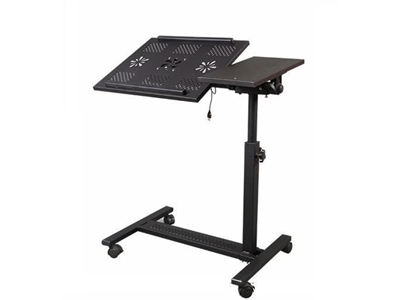 QQ 8A Yükseklik-Eğim Ayarlı Metalyüzey-Çift Soğutuculu Tekerli Laptop Sehpası  - 1