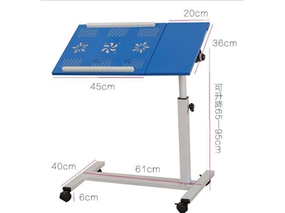 QQ 8A Tilt and Height Adjustable Laptop Stand with Wheels and Mouse Compartment - 8