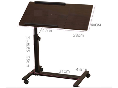 QQ8A MDF Yerden Yükseklik Ve Eğim Ayarlı Mouse Bölmeli Tekerli Laptop Sehpası  - 2