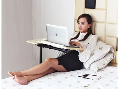 QQ 8A Laptop Stand Desk with Mouse Compartment and Tilt and Height Adjustment