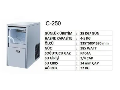 Temobuz C-250 25 Kg/Day Capacity Cube Ice Machine