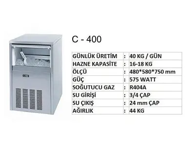 Termobuz C-400 40 Kg/Day Capacity Cube Ice Machine