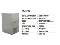 Termobuz C-600 60 Kg/Day Capacity Cube Ice Machine - 0
