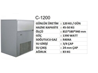 Termobuz C-1200 120 kg/day Capacity Cube Ice Machine - 0