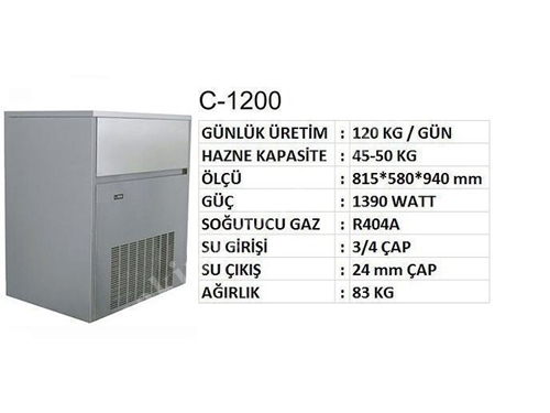 Termobuz C-1200 120 kg/day Capacity Cube Ice Machine