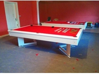 Red Cloth White American Pool Table - Lb-Kbam - 5