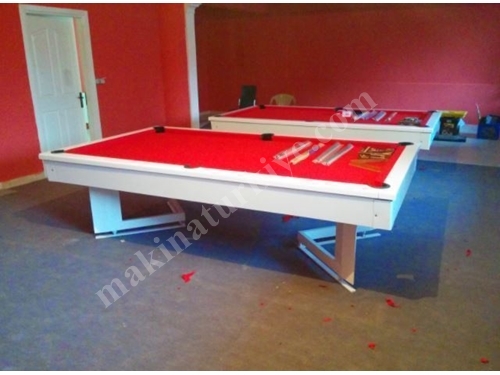 Red Cloth White American Pool Table - Lb-Kbam
