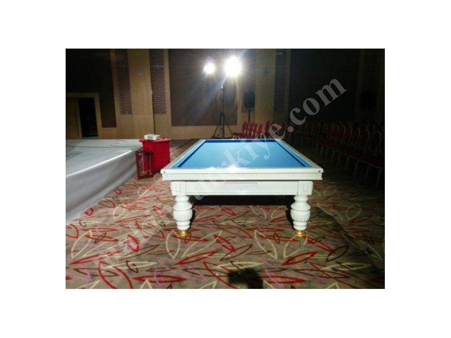 Mavi Çuhalı Beyaz Maç Bilardo Masası - Lb-Bmb