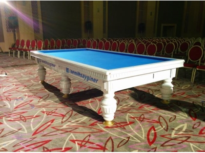 Mavi Çuhalı Beyaz Maç Bilardo Masası - Lb-Bmb - 1