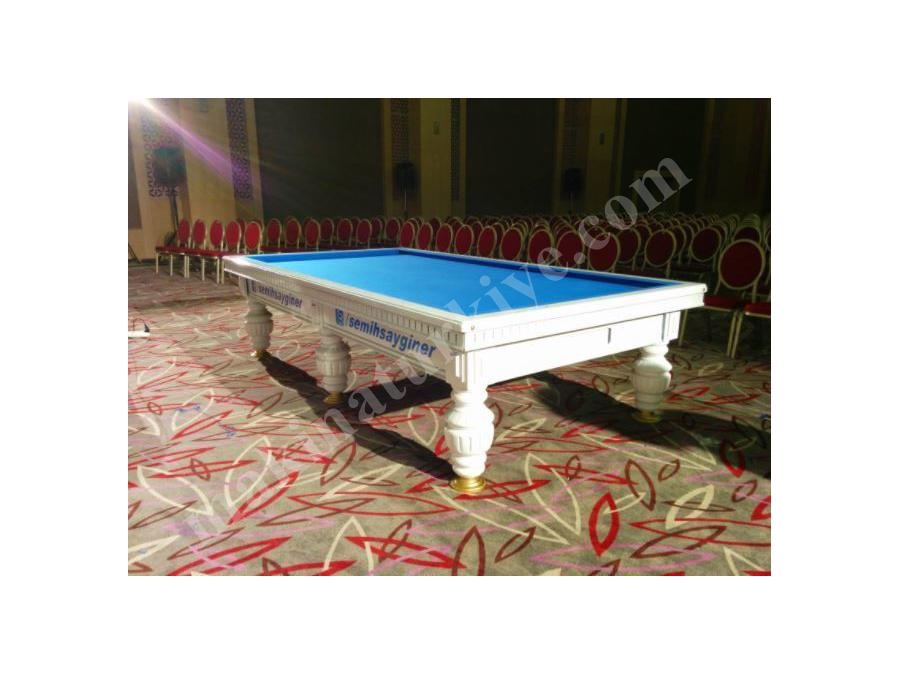 Mavi Çuhalı Beyaz Maç Bilardo Masası - Lb-Bmb
