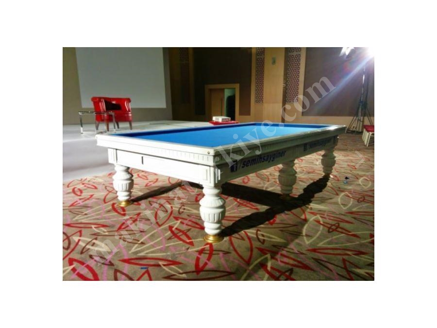 Mavi Çuhalı Beyaz Maç Bilardo Masası - Lb-Bmb