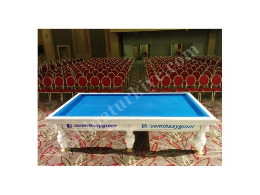 Mavi Çuhalı Beyaz Maç Bilardo Masası - Lb-Bmb