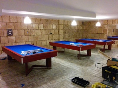 Mavi Çuhalı Kahverengi Üç Top Bilardo Masası - Lb-Utbm - 0