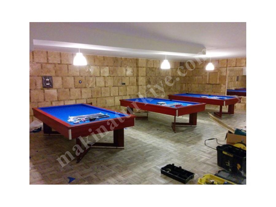 Mavi Çuhalı Kahverengi Üç Top Bilardo Masası - Lb-Utbm