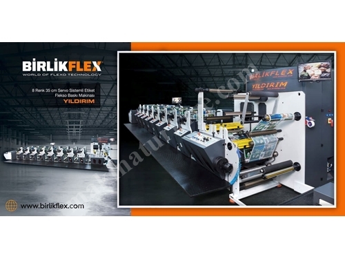 8 Color (50 cm) Sıralı Etiket Flexo Baskı Makinası