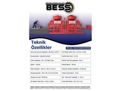Parke (Briket-Bordür) Makinesi - Prs 402 Yarı Otomatik Mini Tesis  - 1