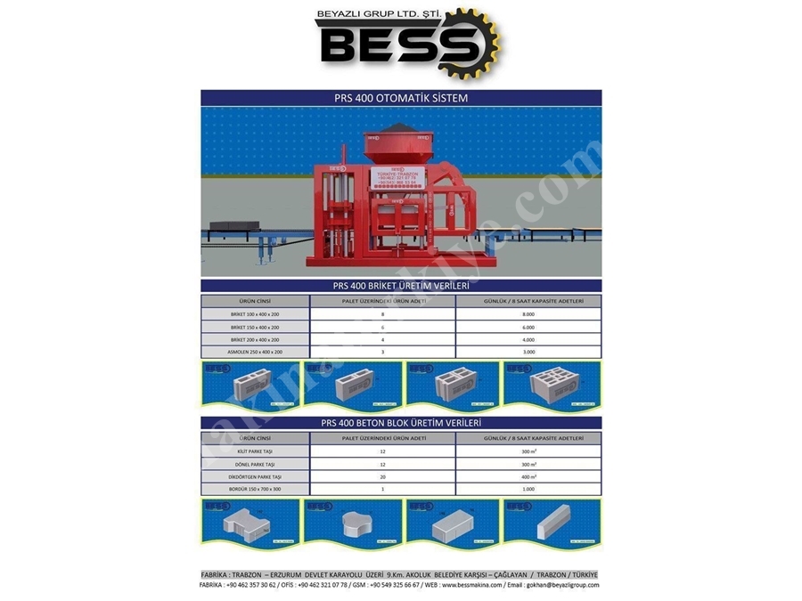 (Parke-Bordür) Makinesi Prs 400 Otomatik Mini Tesis 